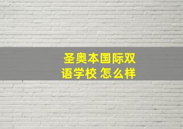 圣奥本国际双语学校 怎么样